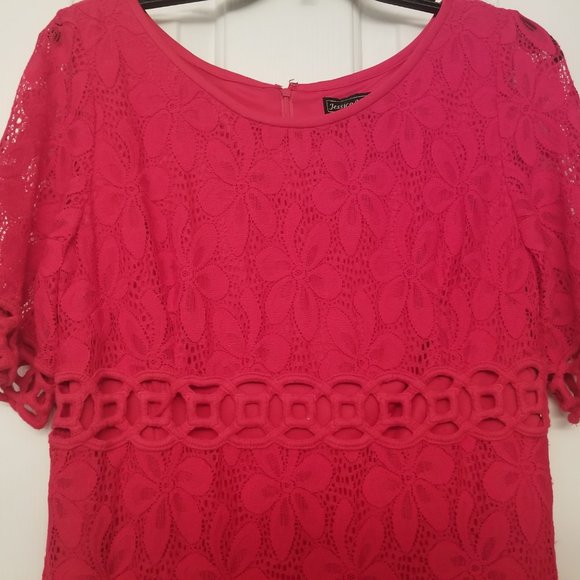 Jessica Howard Red Dress Sz 12 A-line - Picture 5 of 8